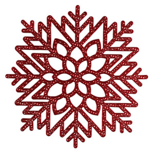 Set di 10 Tovagliette Plastica Fiocco di Neve Rosso 41x41 cm