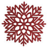 Set di 10 Tovagliette Plastica Fiocco di Neve Rosso 41x41 cm