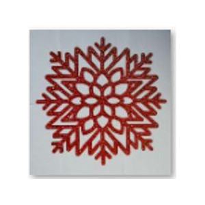 Zoom Set di 10 Tovagliette plastica fiocco di neve rosso cm 41x41h0.5