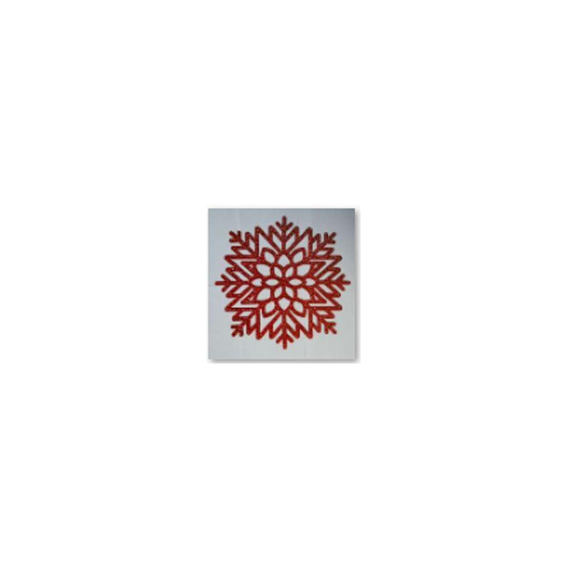 Set di 10 Tovagliette Plastica Fiocco di Neve Rosso 41x41 cm