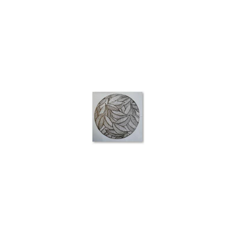 Set 12 tovagliette plastica foglie argento tonde Ø38 cm tavola
