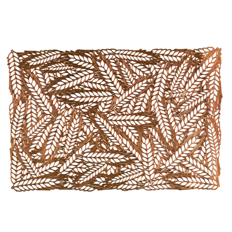 Set 12 tovagliette plastica spighe oro rettangolari 29,5x44 cm