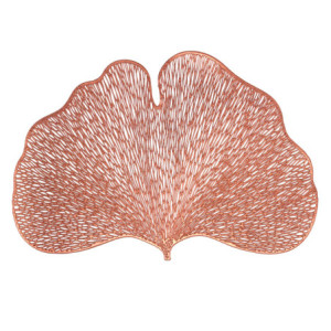Set 12 tovagliette plastica foglia rame 44x30 cm tavola elegante