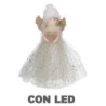 Set di 2 Puntali LED Tessuto Bambolina Oro 30 cm Decorazione