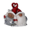 Set 4 Gnomi Resina Statuetta Coppia Rosso 9,5x6x8,5 cm Natale