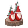 Set di 2 Renne Legno su Tronco Naturale 14x11x10 cm Natale