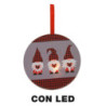 Set 2 Addobbi Legno LED Gnomi Multicolor Ø12,7xH1,8 cm Natale