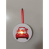 Set 2 Addobbi Legno LED Macchina Multicolor Ø12,7xH1,8 cm Natale