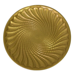 Set 2 Centrotavola Legno Oro Ø30x3,3 cm Decorazioni Natale