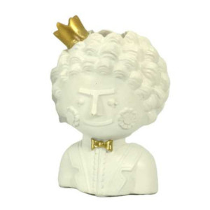 Set Di 2 Resina Viso Oro Bianco Cm 10X9H15 | Fioriere e Vasi