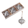 Set di 2 Sfere Metallo Argento Ø8 cm Decorazioni Natalizie