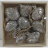 Set di 2 Sfere Metallo Argento Ø12 cm Decorazioni Natalizie