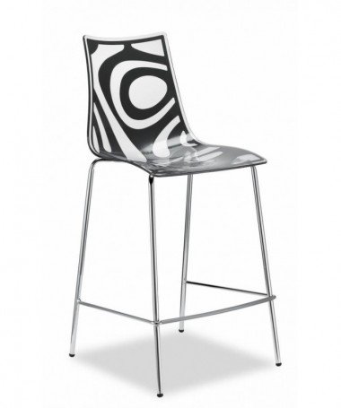 Sgabello Wave 65 cm- set da 2 in tecnopolimero stampato color antracite MADE IN ITALY SCAB DESIGN