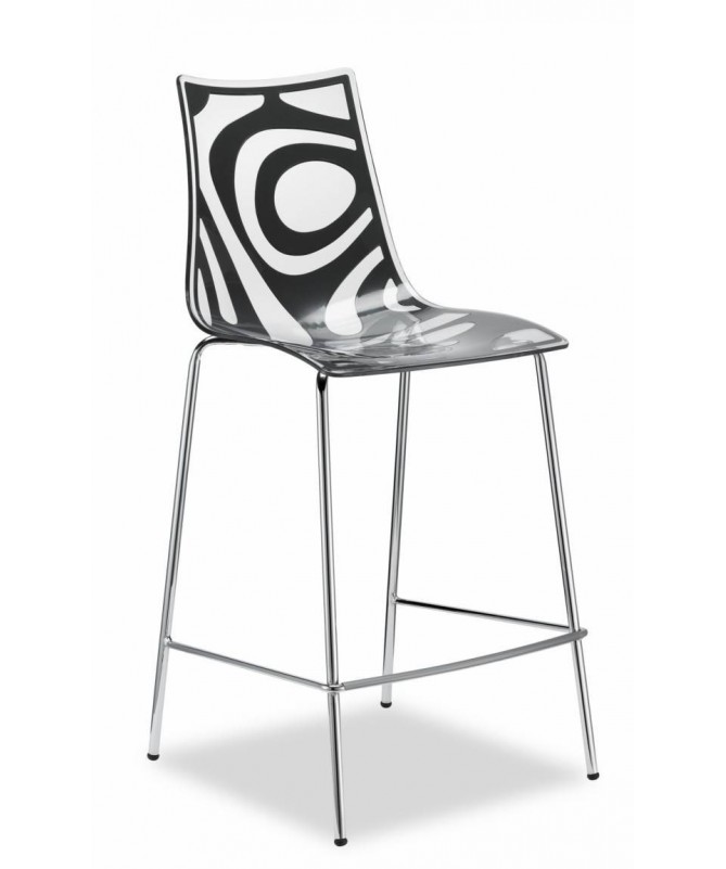 Sgabello Wave 65 cm- set da 2 in tecnopolimero stampato color antracite MADE IN ITALY SCAB DESIGN