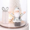 Set 3 Campane LED Legno Argento Ø11x21 cm Decorazioni Natale