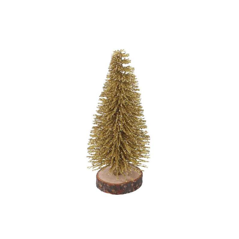 Set 2 Alberi Oro Ø7xH8 cm Confezione 6 pz Decorazioni Natale