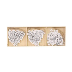 Zoom Set di 2 Alberi legno confezione 9pz bianco cm 26x1,5x9