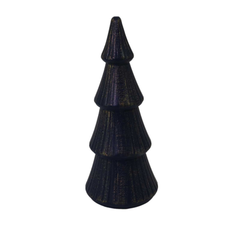 Set 2 Alberi Legno Blu Ø10xH24 cm Decorazioni Natale