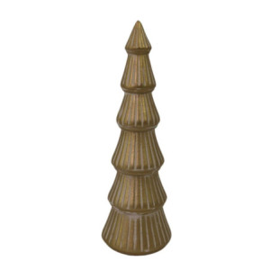 Set 2 Alberi Legno Oro Ø11x34 cm Decorazioni Natalizie