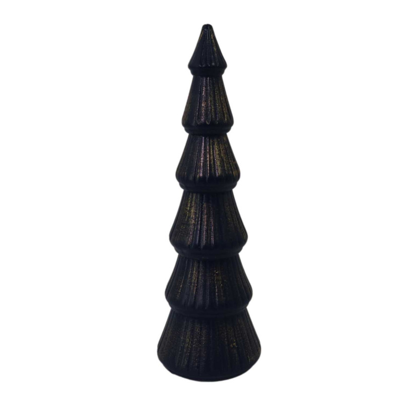 Set 2 Alberi Legno Blu Ø11x34 cm Decorazioni Natalizie