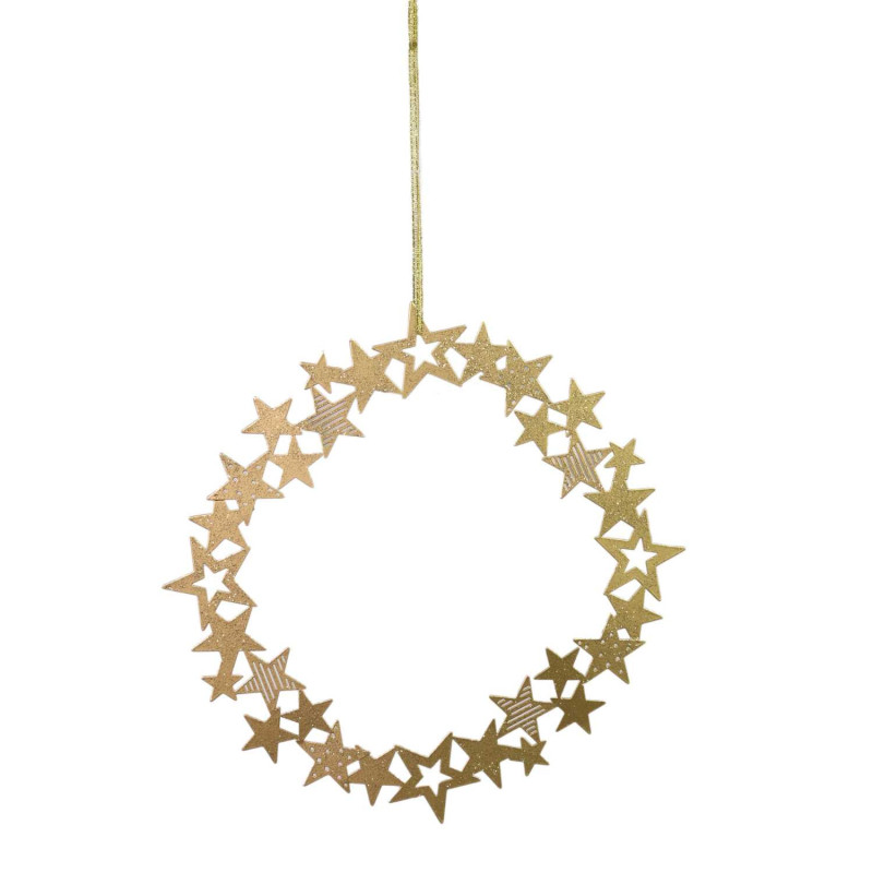 Set 4 Ghirlande Metallo Oro 23x0,1x23 cm Decorazione Natale
