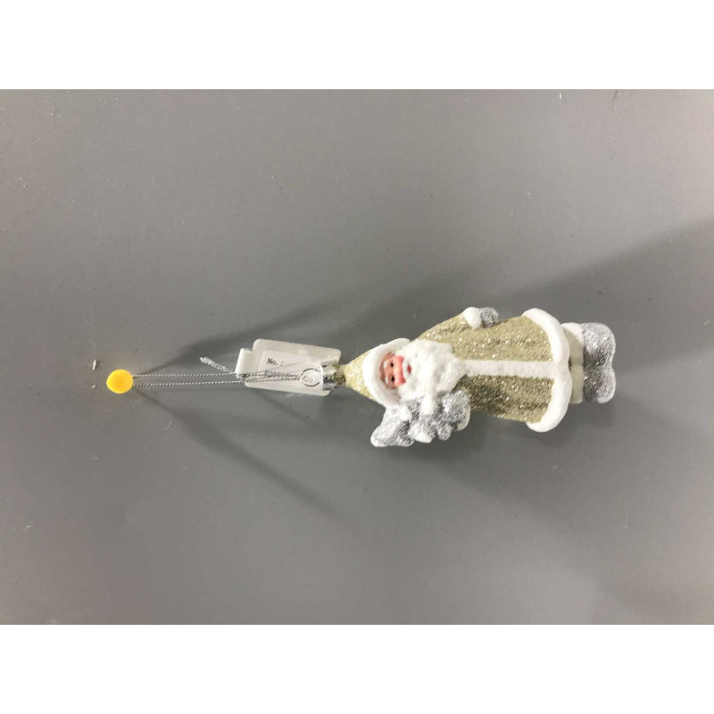 Set 4 Babbi Natale Plastica con Albero Oro 5,8x4,5x11,4 cm