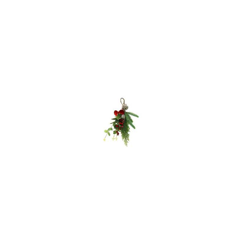 Set 2 Festoni Plastica Rosso 33 cm Decorazione Casa e Feste