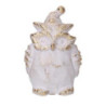 Set 4 Gufi Resina Bianco 9x6,7x11,6 cm Decorazione Natalizia