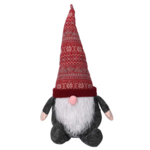 Zoom Fermaporta tessuto gnomo grigio e rossocm26x15h43