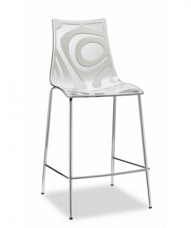 Zoom Sgabello Wave 65 cm- set da 2 in tecnopolimero stampato color antracite MADE IN ITALY SCAB DESIGN