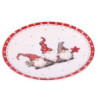 Set 2 Piatti Ceramica con Gnomi Bianco Ø20x2,5 cm Decorazione
