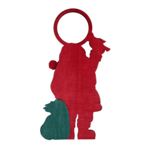 Zoom Set di 2 Segnaporta legno Babbi Natale rosso cm 16x2h23/30