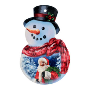 Set 3 Mattonelle Ceramica Pupazzo di Neve Babbo Natale 15x24 cm