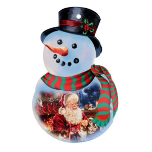 Set 3 Mattonelle Ceramica Pupazzo di Neve Babbo Natale 15x24 cm