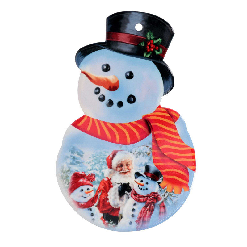 Set 3 Mattonelle Ceramica Pupazzo di Neve Babbo Natale 15x24 cm