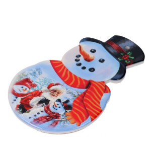 Zoom Set di 3 Mattonelle ceramica pupazzo di neve babbo natale cm 15x24