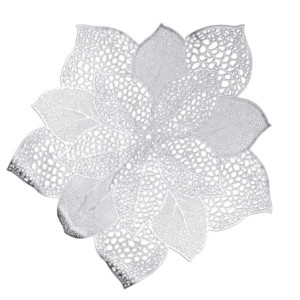 Set di 12 Tovagliette Plastica Fiore Argento 43x45 cm Design