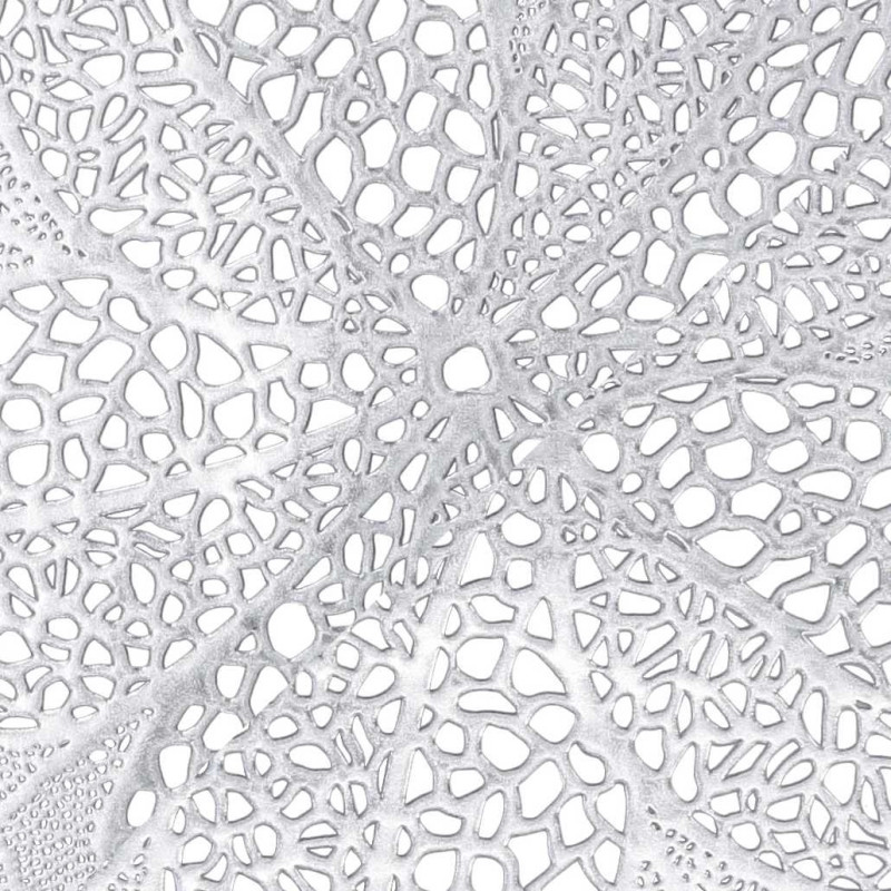 Set di 12 Tovagliette Plastica Fiore Argento 43x45 cm Design