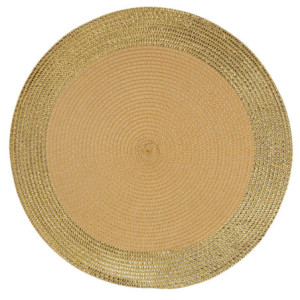 Set 6 tovagliette plastica oro tonde Ø38 cm tavola elegante