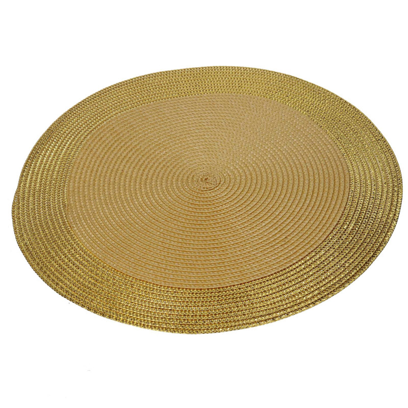 Set 6 tovagliette plastica oro tonde Ø38 cm tavola elegante
