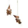 Set 4 Babbi Natale Tessuto Marrone Oro H17 cm Decorazioni