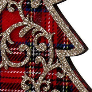 Zoom Set di 8 Addobbi legno rosso scozzese 2 assortiti cm 9,3x0,8x11,3