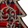 Set 8 Addobbi Legno Rosso Scozzese 2 Assortiti 9,3x0,8x11,3 cm