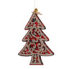 Set 8 Alberi Legno Scozzese Oro Rosso 14,5x0,8x20 cm Natale