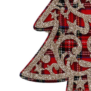 Zoom Set di 8 Alberi legno scozzese oro e rosso cm 14,5x0,8x20