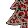 Set 8 Alberi Legno Scozzese Oro Rosso 14,5x0,8x20 cm Natale