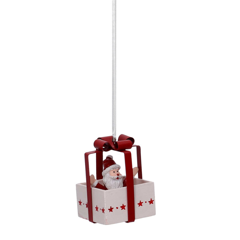 Set 2 Pacchi Regalo Metallo Babbo Natale Rosso 6,5x9,5 cm