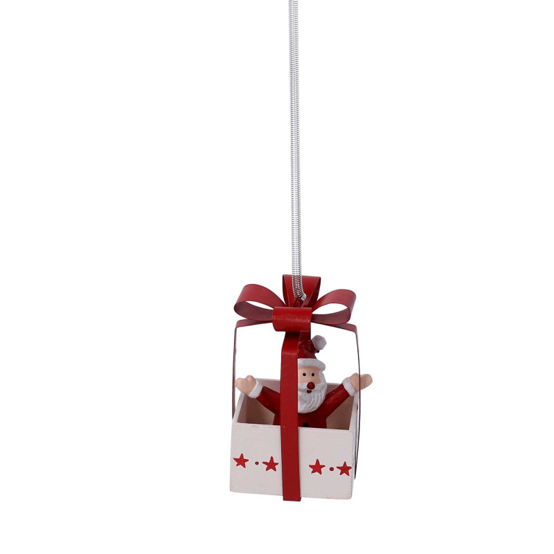 Set 2 Pacchi Regalo Metallo Babbo Natale Rosso 6,5x9,5 cm