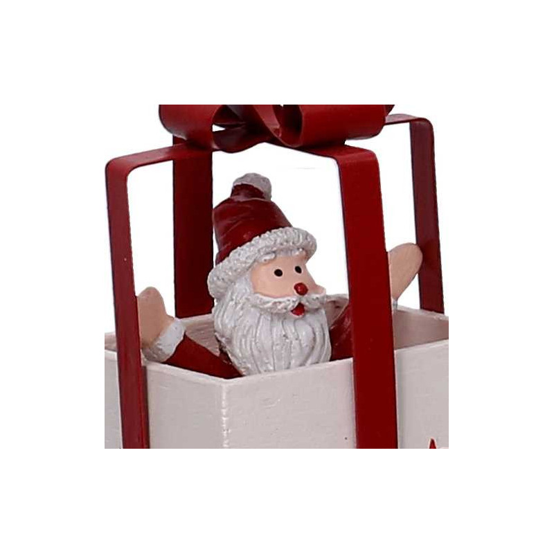 Set 2 Pacchi Regalo Metallo Babbo Natale Rosso 6,5x9,5 cm