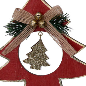 Zoom Set di 6 Alberi legno oro e rosso cm 9,5x9,5/20